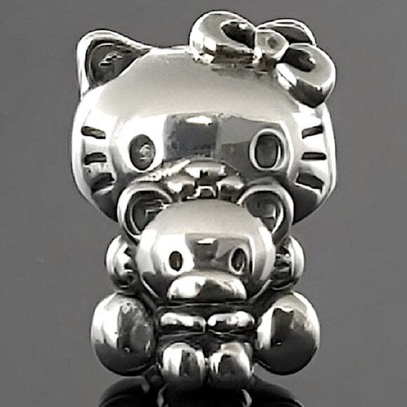 Hello Kitty Sterling Silver Charm For Pandora Bracelet Pandora Compatible - Picture 1 of 9